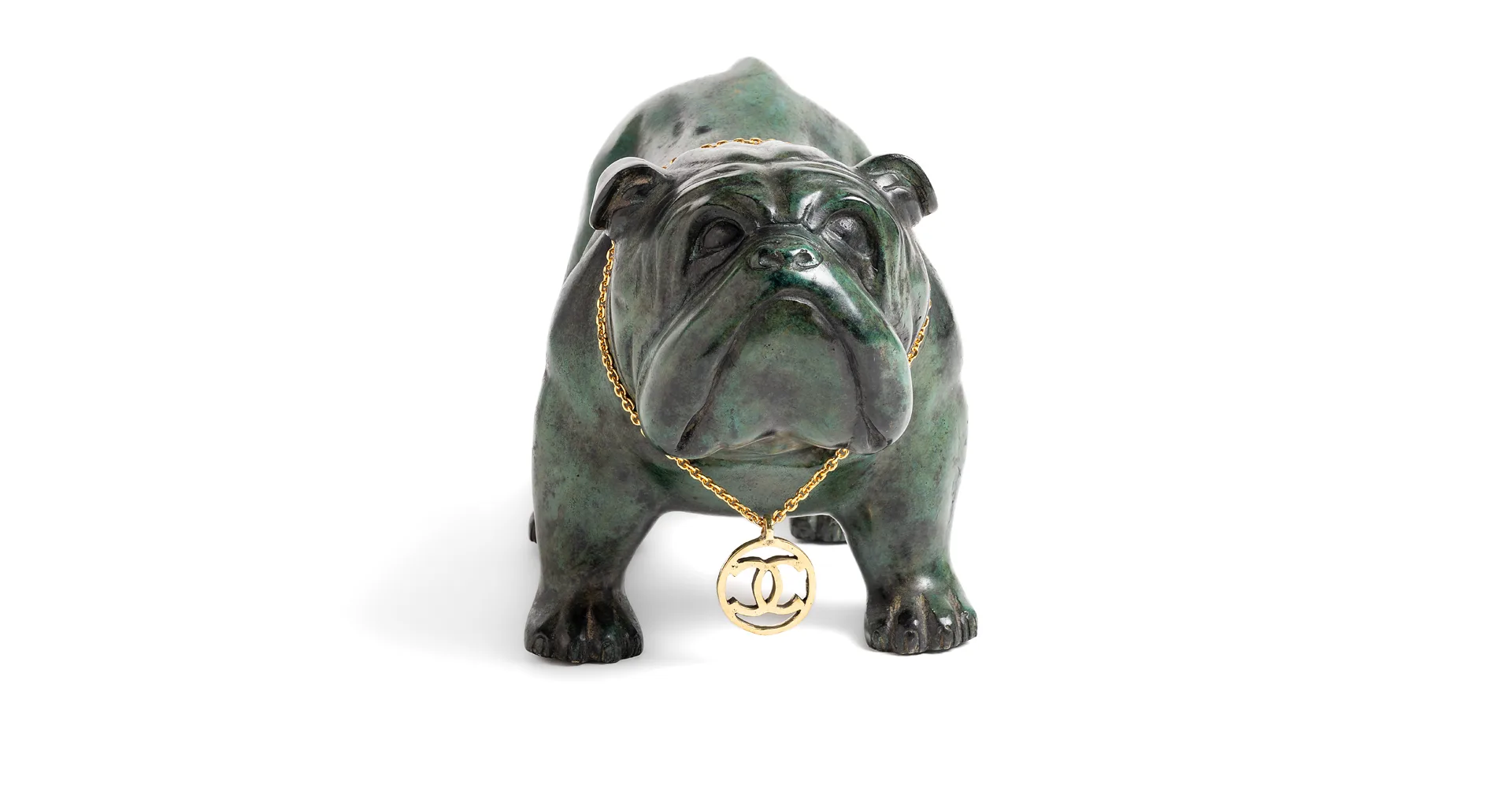 Superstar Bulldog with Chanel collar